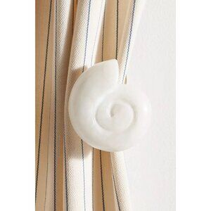 Anthropologie Marina Marble Curtain Tiebacks Seashell Nautical Ocean Beach House